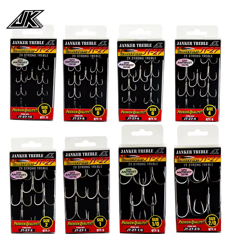 JK JT-27 anzuelos triples – Punta T-Gloove curva redonda antioxidante - imagen 4