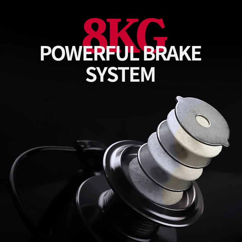 LINNHUE-carrete de pesca giratorio JC1000-6000, 4 + 1BBS, 5,2: 1, arrastre máximo de alta velocidad, 8kg, alta calidad, para lubina - imagen 2