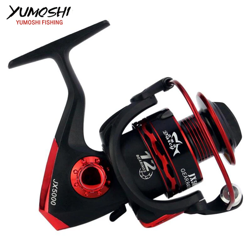 Carrete de pesca giratorio, carrete de Metal 12BB 5,5: 1, mango intercambiable izquierdo/derecho, aparejos de bobina de rueda de pesca - imagen 2