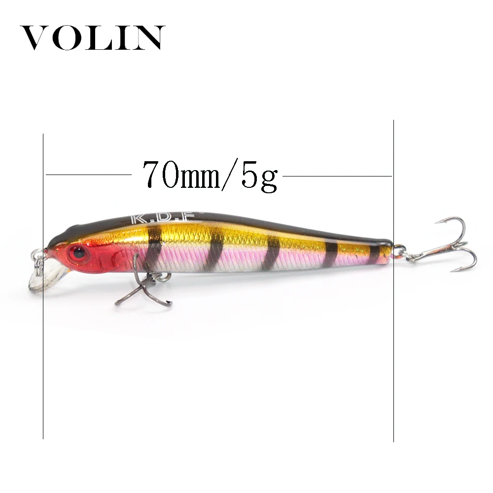 VOLIN 1 pieza nuevo sistema de freno magnético pesca Wobbler 70mm 5g cebo duro Minnow cebo Artificial Swimbait para Lucio perca - imagen 2
