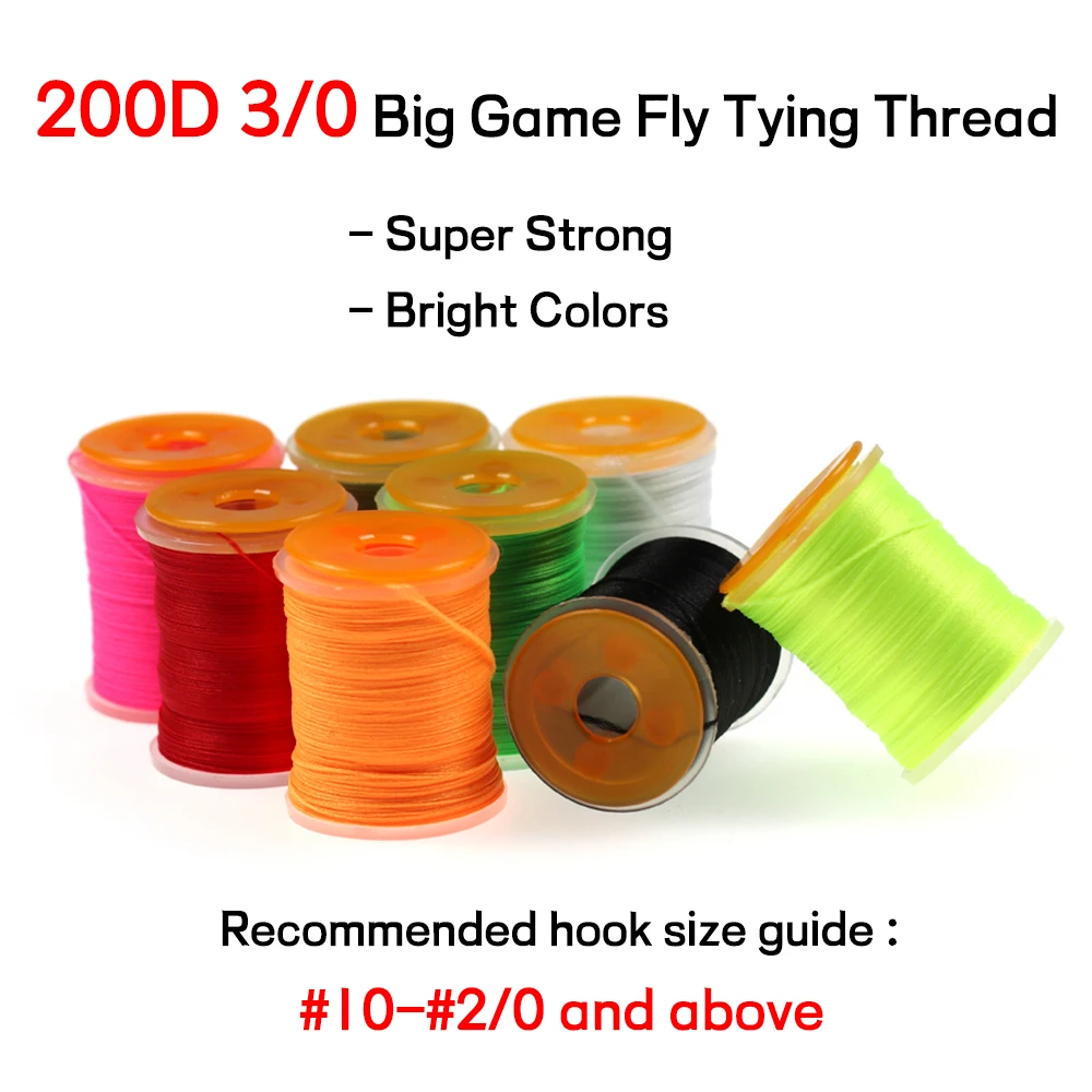 Elllv-hilo fluorescente para atar moscas, 8 colores surtidos, 200D, línea de anudado para lubina de agua salada, 100 yardas/carrete - imagen 2