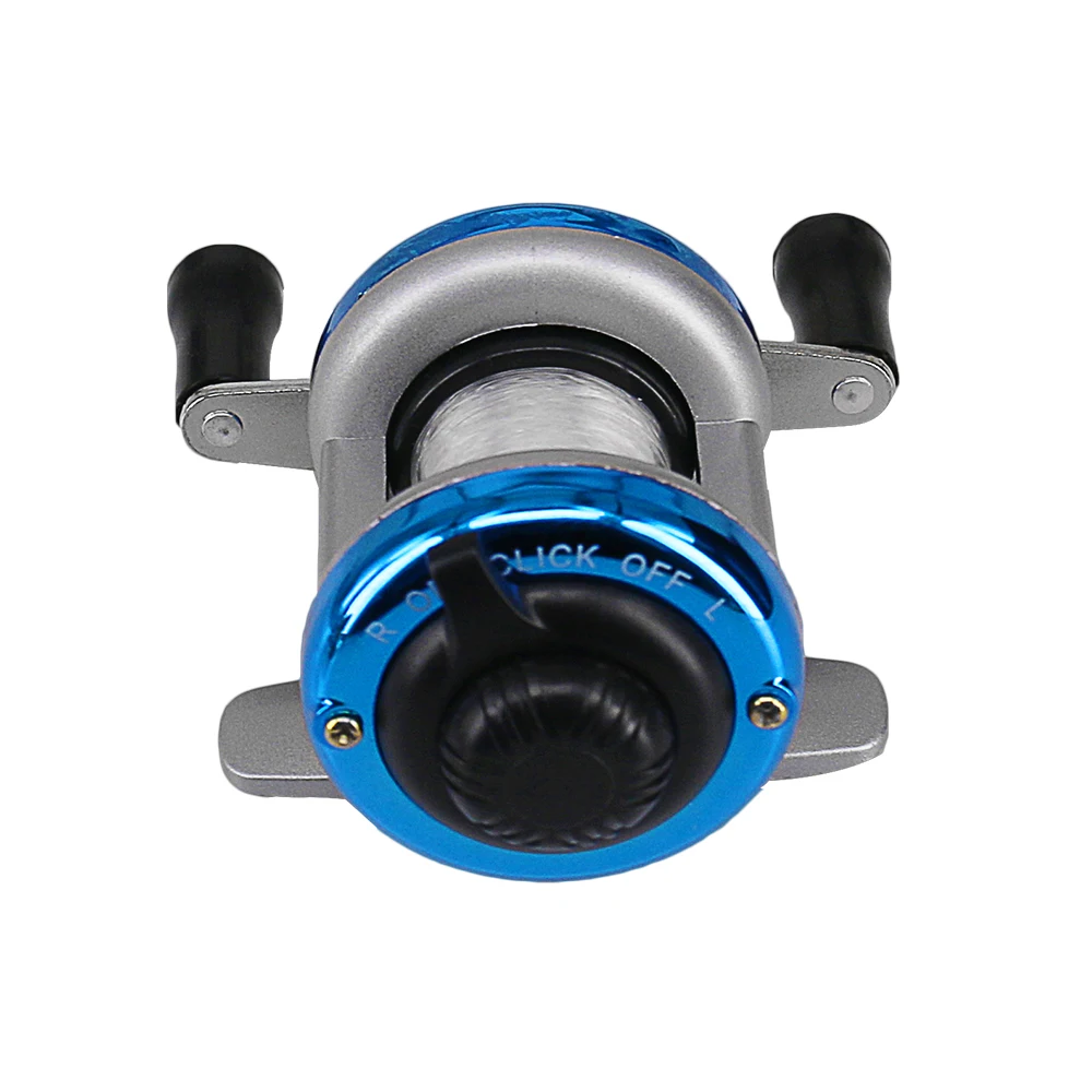 Mini carrete portátil de pesca en hielo de invierno, bobina de Baitcast, 1BB, doble brazo basculante, con líneas de 90M - imagen 3