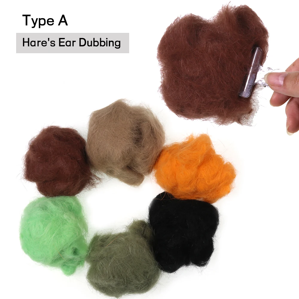 2 bolsas 15 colores atado de moscas conejo doblaje oreja de liebre cuerpo Dub fibra más Flash Ice Dub Caddis Ninfa Scud Caddis Material de atado de moscas - imagen 5