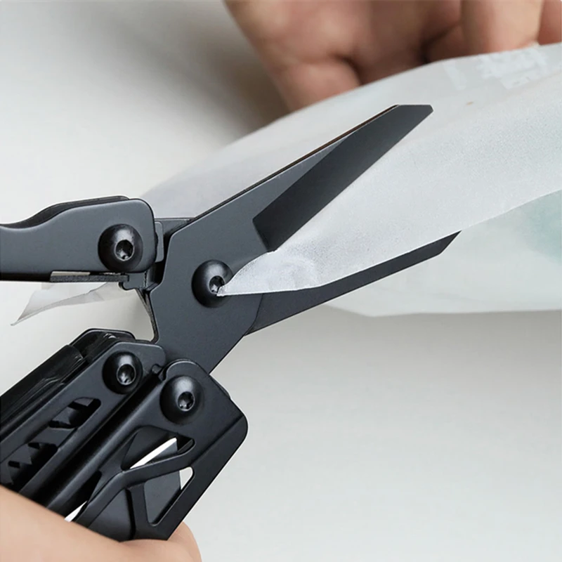 Alicates plegables multifuncionales, herramienta para acampar al aire libre, alicates de combinación de acero de aleación, tijeras, destornillador