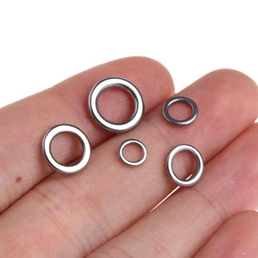 50 Uds. Aparejos de línea de alta calidad, anillos divididos de pesca duraderos, conector de pez giratorio de acero inoxidable - imagen 3