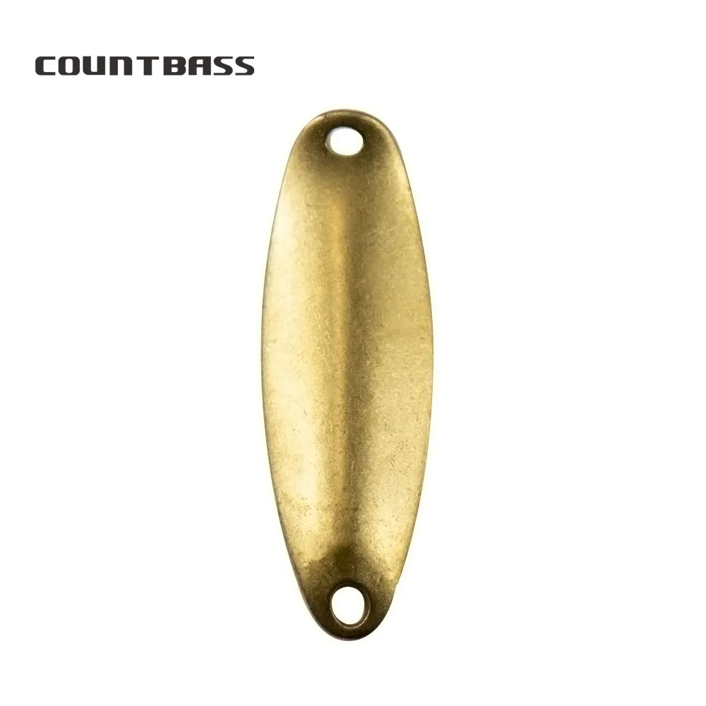 Countbass 50 Uds. Cucharas de pesca de salmón delgadas de latón en blanco tamaño 1/8oz 3,7g, cebos de señuelo para Lucio