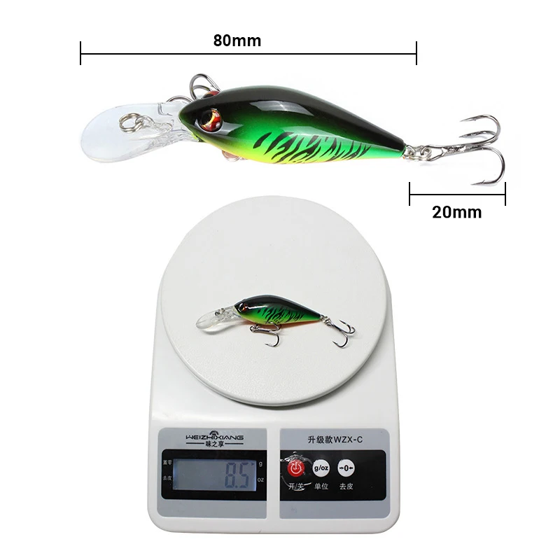 DHYJSFDC-cebos flotantes para Pesca profunda, 1 pieza, 8cm, 8,5g, Wobbler, Crankbait, Jerkbait, Perch, Mini Wobblers, Pesca de lubina - imagen 4