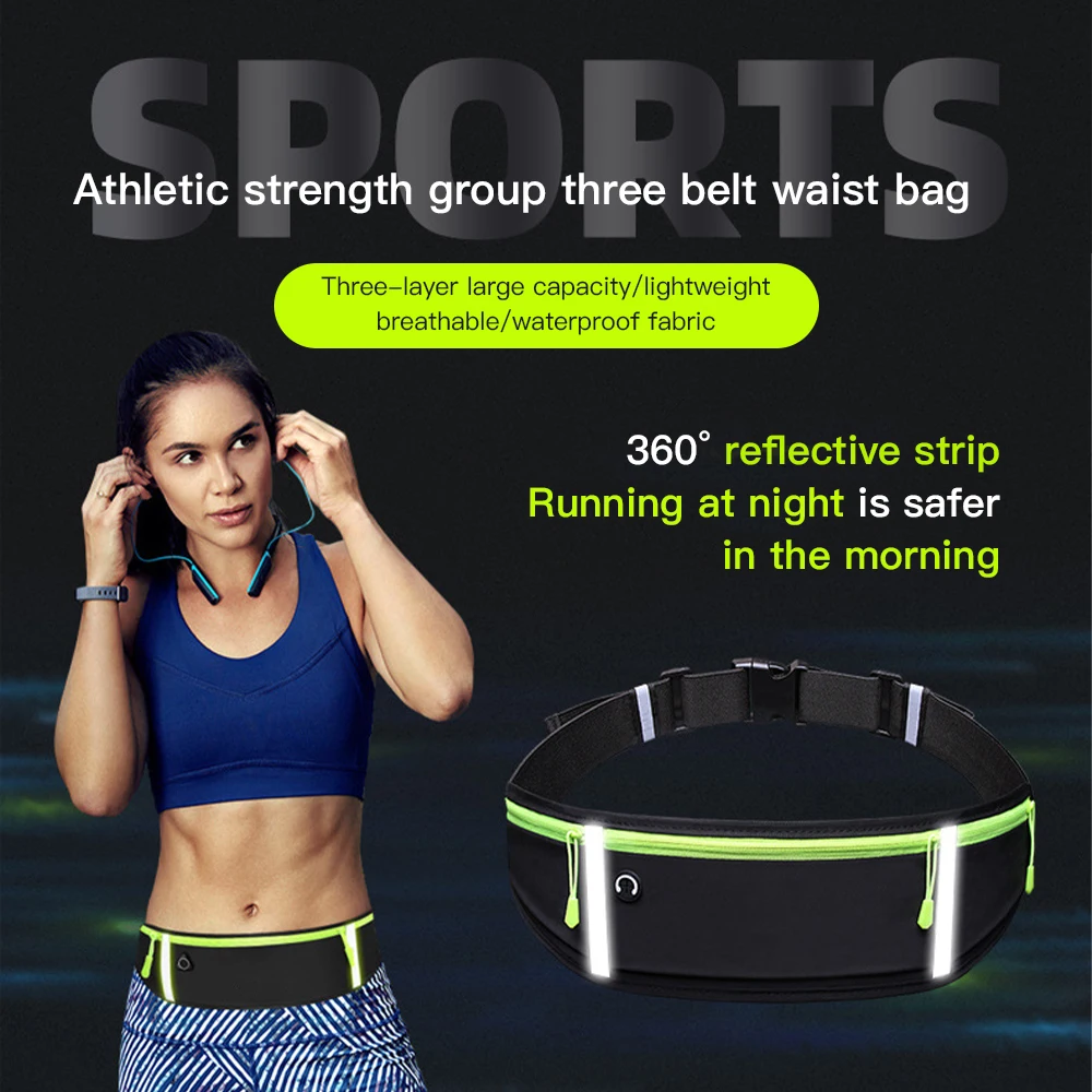 Riñonera para correr, bolsa de cinturón multifuncional impermeable, bolsa de bolsillo deportivo, paquete de cinturón antideslizante para gimnasio, bolsa de teléfono para ciclismo - imagen 4
