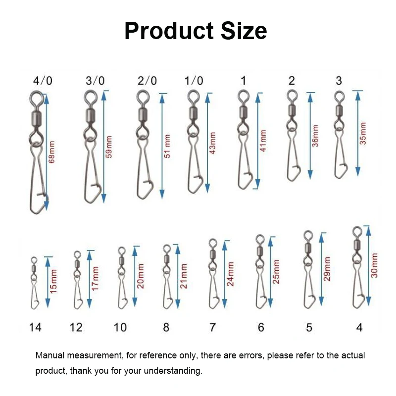 1000 Uds accesorios de Pesca cobre acero inoxidable giratorio Snap fuerte Pin conector aparejos al por mayor por Pesca a granel - imagen 4