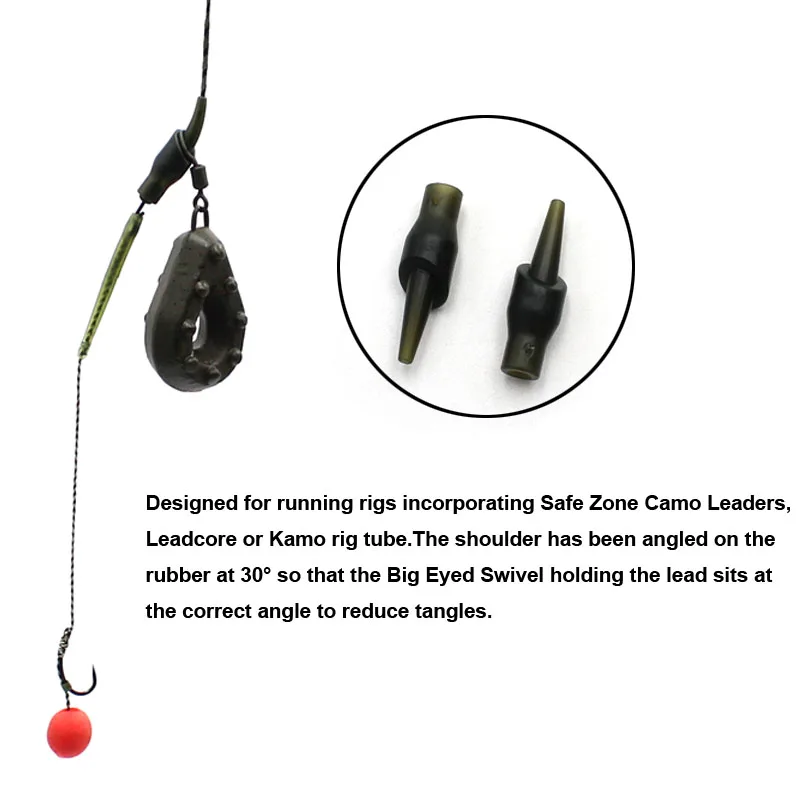 15 Uds. Equipo de goma para correr para pesca de carpa, aparejo para correr, líderes de Leadcore, ojo grande, giratorio, manga antienredos, aparejo de Material para carpa - imagen 4