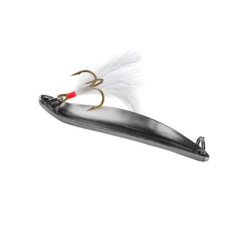 Señuelo de pesca de Metal, cuchara giratoria de lentejuelas con pluma, gancho triple, cebo duro, herramienta de señuelo de lago de mar, Wobblers 7g/10g/13g/18g/21g, 10 piezas - imagen 4