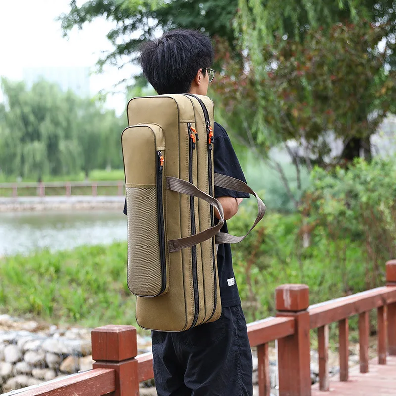 Bolsa portátil para caña de pescar, bolsa impermeable 1200D, sección corta, una sola capa, doble capa, 40-80CM, X633G - imagen 4