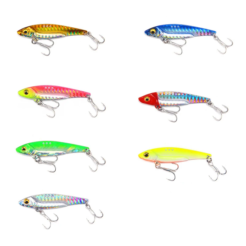 Señuelos de pesca VIB con lentejuelas de Metal, 5/6/6,5 cm, 8/13/16g, cebo Artificial duro Isca que se hunde, Wobblers, Jigbait, aparejos de pesca con vibración - imagen 3