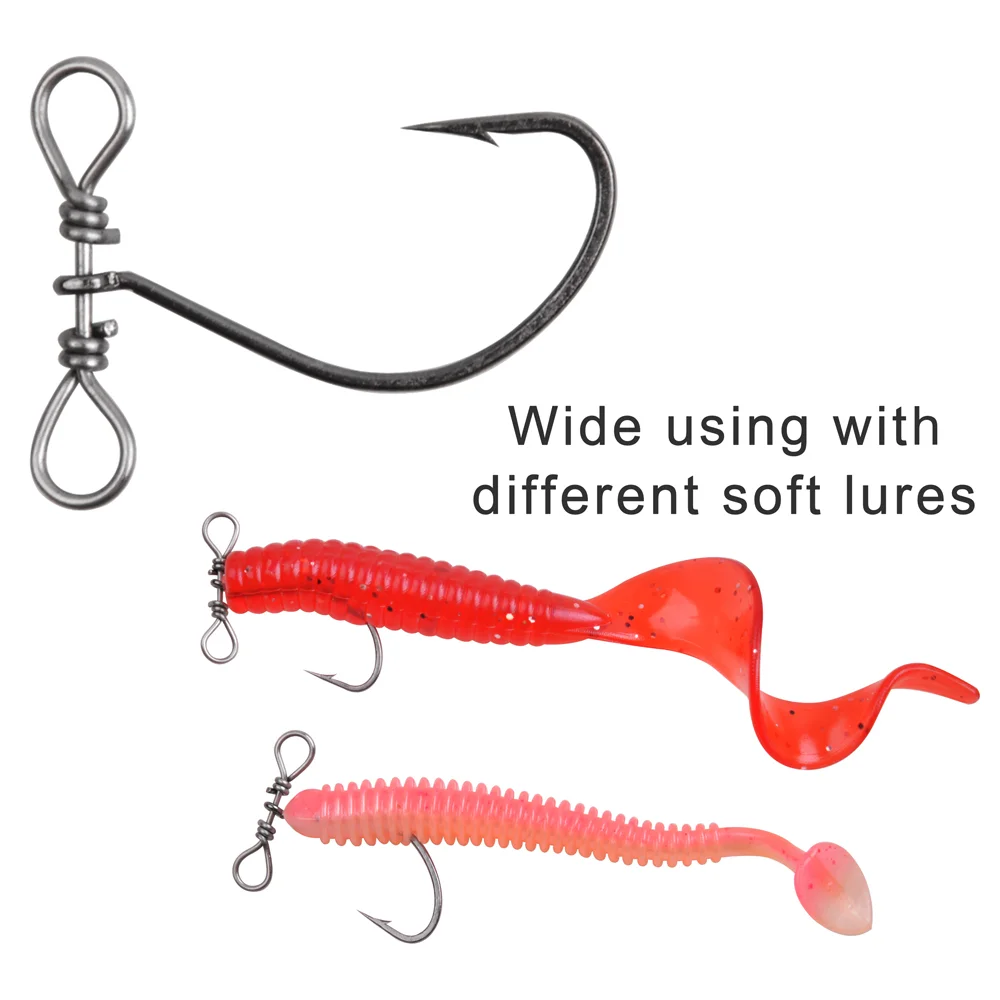 Anzuelo de acero de alto carbono para pesca, anzuelos de gusano con giro para carpa, lubina, trucha, señuelo, 25 unids/lote por caja - imagen 4