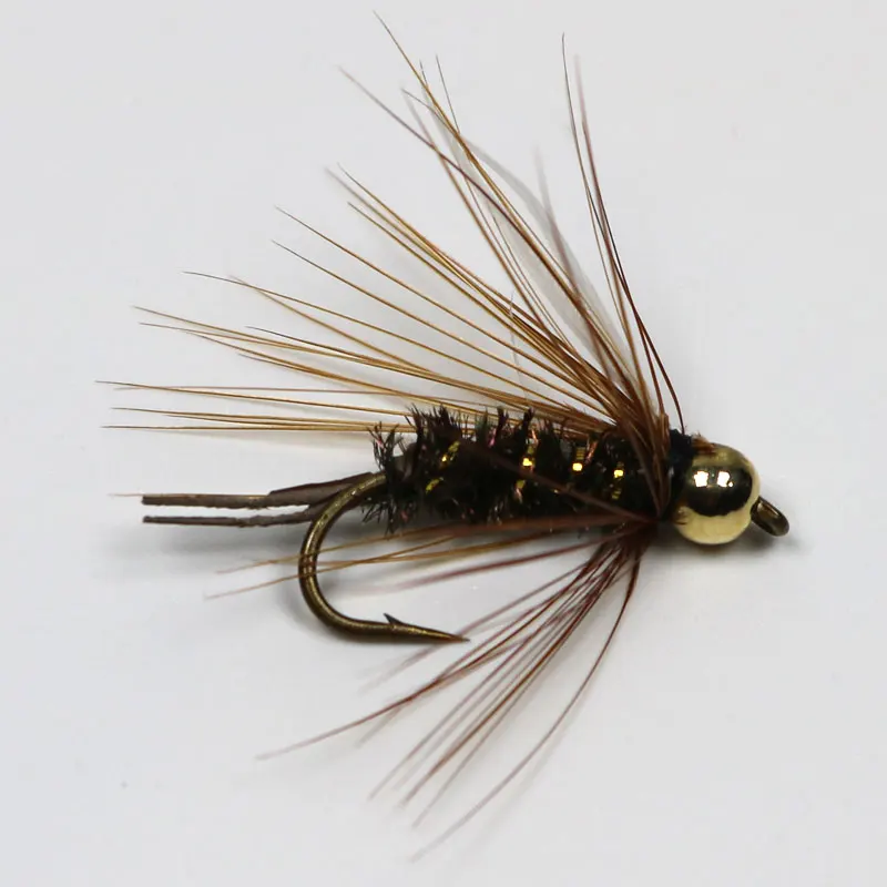 ICERIO-cebo de pesca con mosca de trucha, 8 Uds., cabeza de John Bead, Prince Nymph, #10 - imagen 2