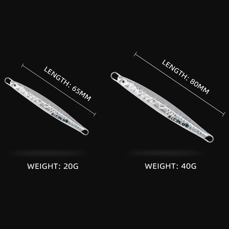 ALLBLUE-Plantilla de Metal fundido a tierra, 20G, 30G, 40G, cuchara de Jigging, señuelo de pesca de lubina, aparejos giratorios de cebo Artificial meltado - imagen 4