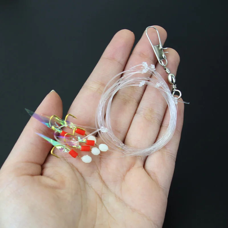 Mosodo-anzuelos de pesca Sabiki, señuelos suaves luminosos de piel de pescado, cebo giratorio a presión, aparejos de pesca de mar para caballa de arenque - imagen 5