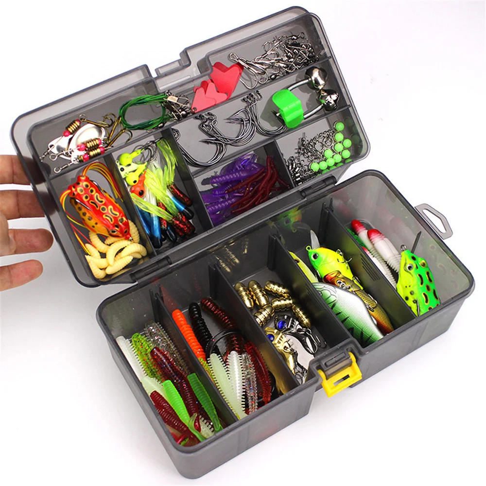 Juego de Señuelos de Pesca múltiples Wobblers, Kit de Señuelos blandos de colores mezclados, cebo duro Artificial, plantilla de Metal para pececillos, cuchara, aparejos de pesca Crankbait - imagen 5