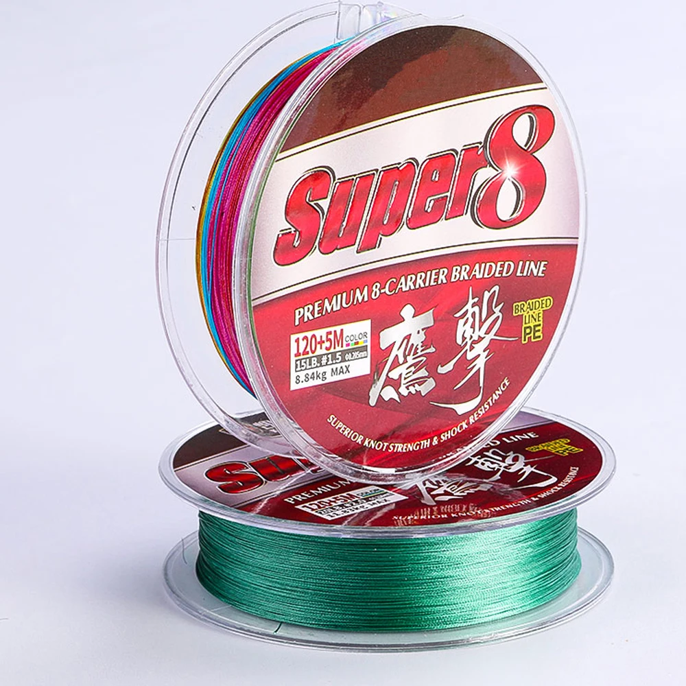 VOLIN-sedal de pesca de 8 tejidos, hilo de pesca trenzado de 120m + 5 8 hebras, multifilamento PE, línea 8, 11, 13, 16, 19, 22kg - imagen 2