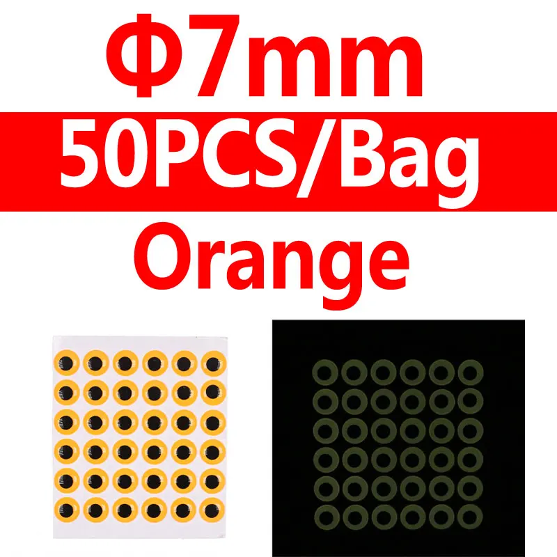 7mm orange 50pcs