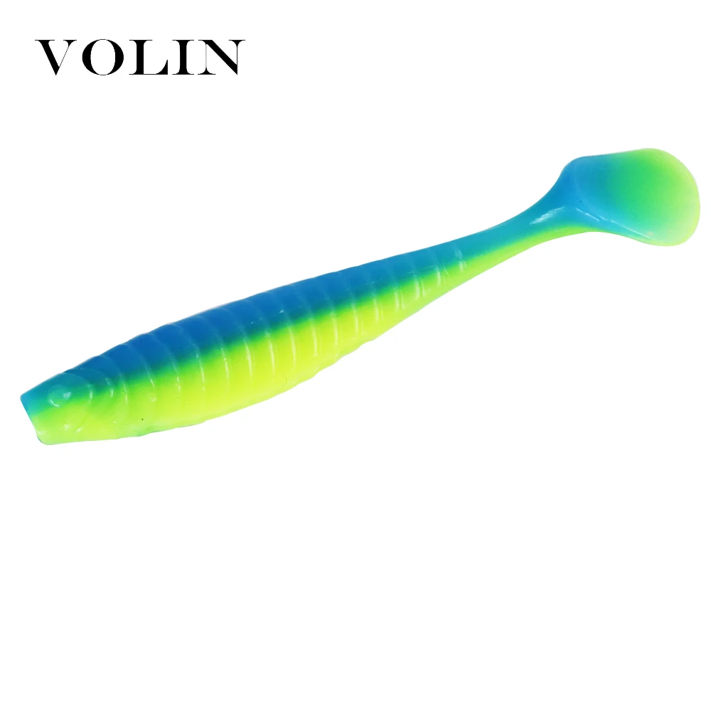 VOLIN-señuelo de pesca suave, cebo de silicona Isca Artificial Wobbler con cola de paleta Swimbait BassTrout, 70mm, 2,1g, 10 Uds. - imagen 4