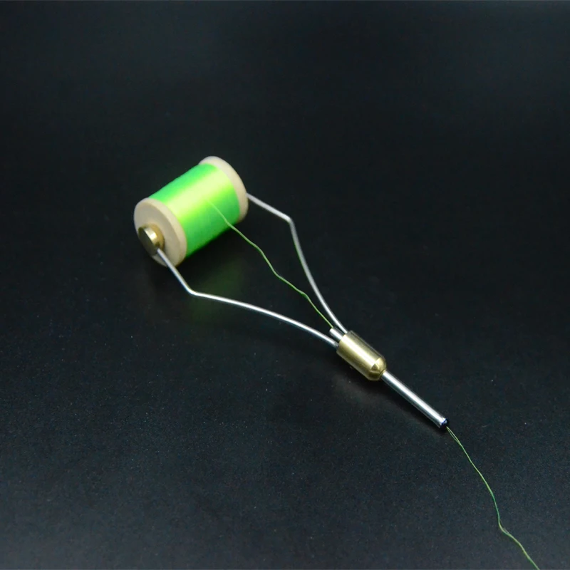 Contemporador con punta de cerámica, pies cónicos, soporte de bobina de atado de moscas de acero inoxidable, evita romper el hilo, herramientas de pesca duraderas, 1 ud. - imagen 2