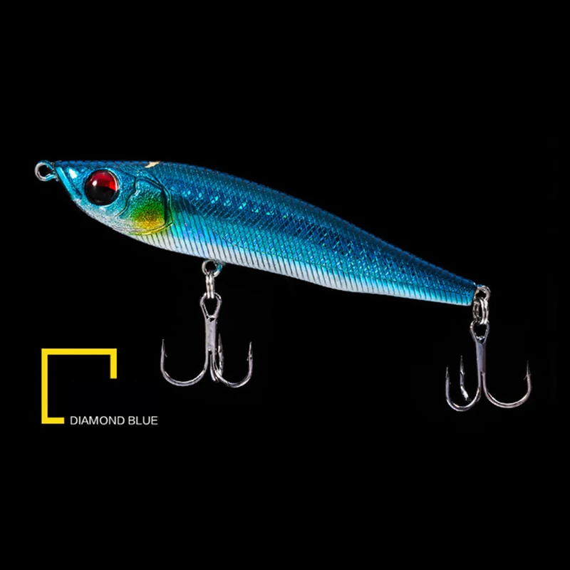 Este vibrante señuelo de pesca de azul diamante presenta un diseño de ojos realista y ganchos afilados para una pesca efectiva
