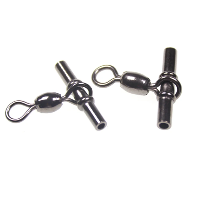 Equipo de pesca de agua salada, aparejos giratorios de 3 vías con anillo sólido, tubo de cobre, Conector de línea, accesorios de aparejo, 10 Uds. - imagen 5