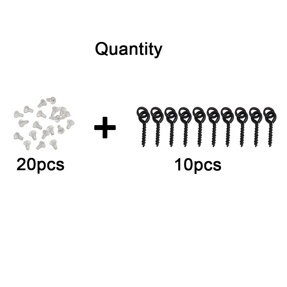 Hyaena 30 Uds tornillos de cebo Boilie con anillos ovalados anillo de aparejo de carpa topes accesorios de pesca de carpa aparejos Chod - imagen 3
