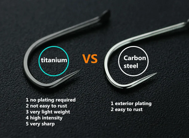 Anzuelos de Pesca de aleación de titanio, accesorios para carpa, herramientas de Pesca, agujas de mar, Japón, 50 Uds., 100 Uds., 200 Uds., 500 Uds. - imagen 5