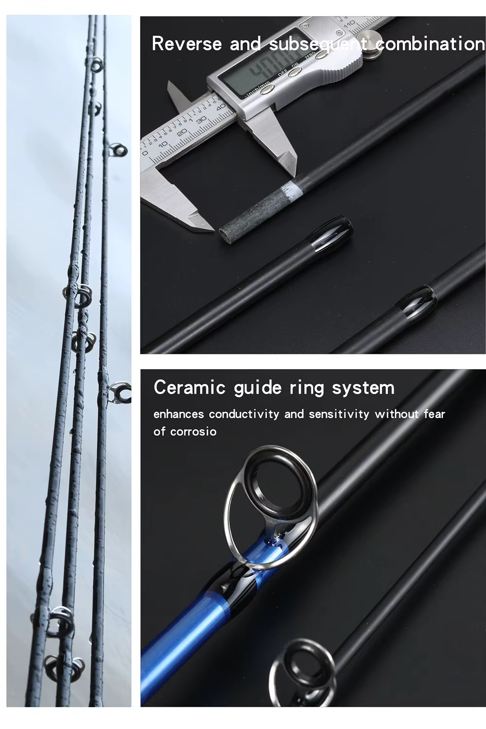 Caña de pescar giratoria, carrete de fundición, alimentador ultraligero, aparejos de pesca con mosca de carbono, potencia MH, 3g ~ 21g - imagen 3