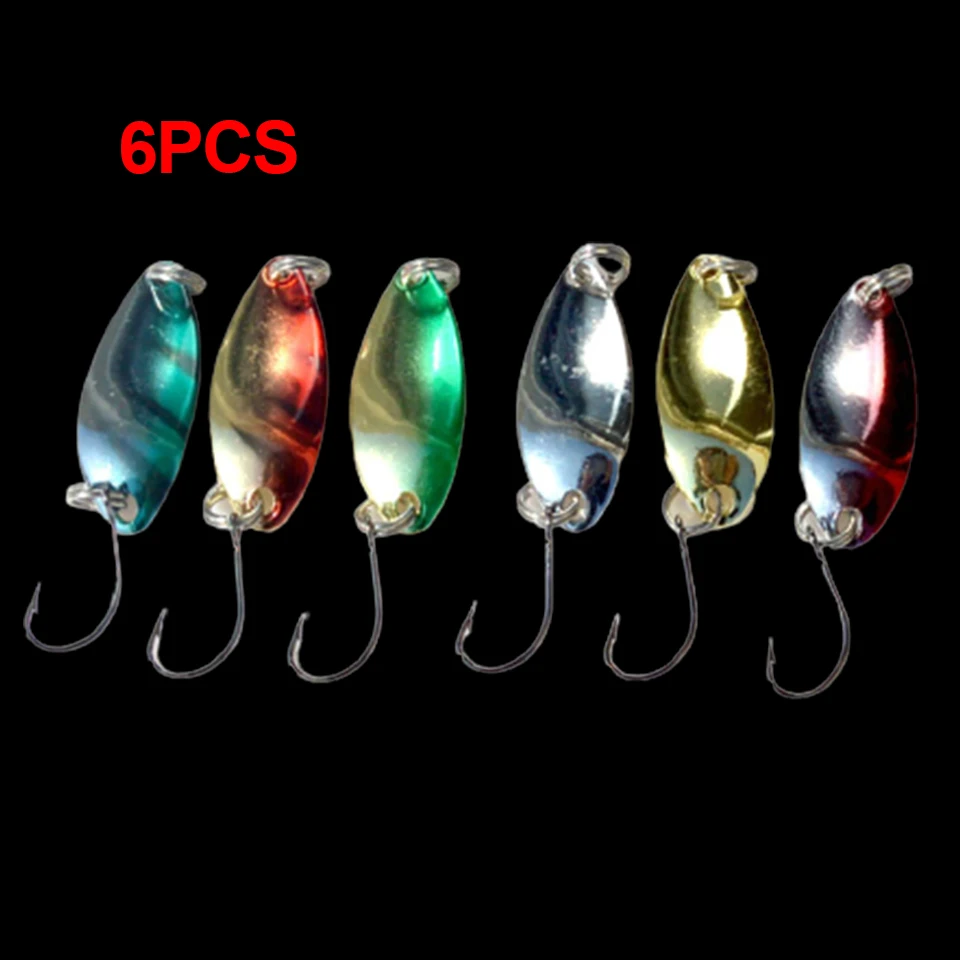 WALK FISH-señuelo de pesca de Metal duro, cebo Artificial de un solo gancho, Spinner, lubina, 6 unids/lote - imagen 5