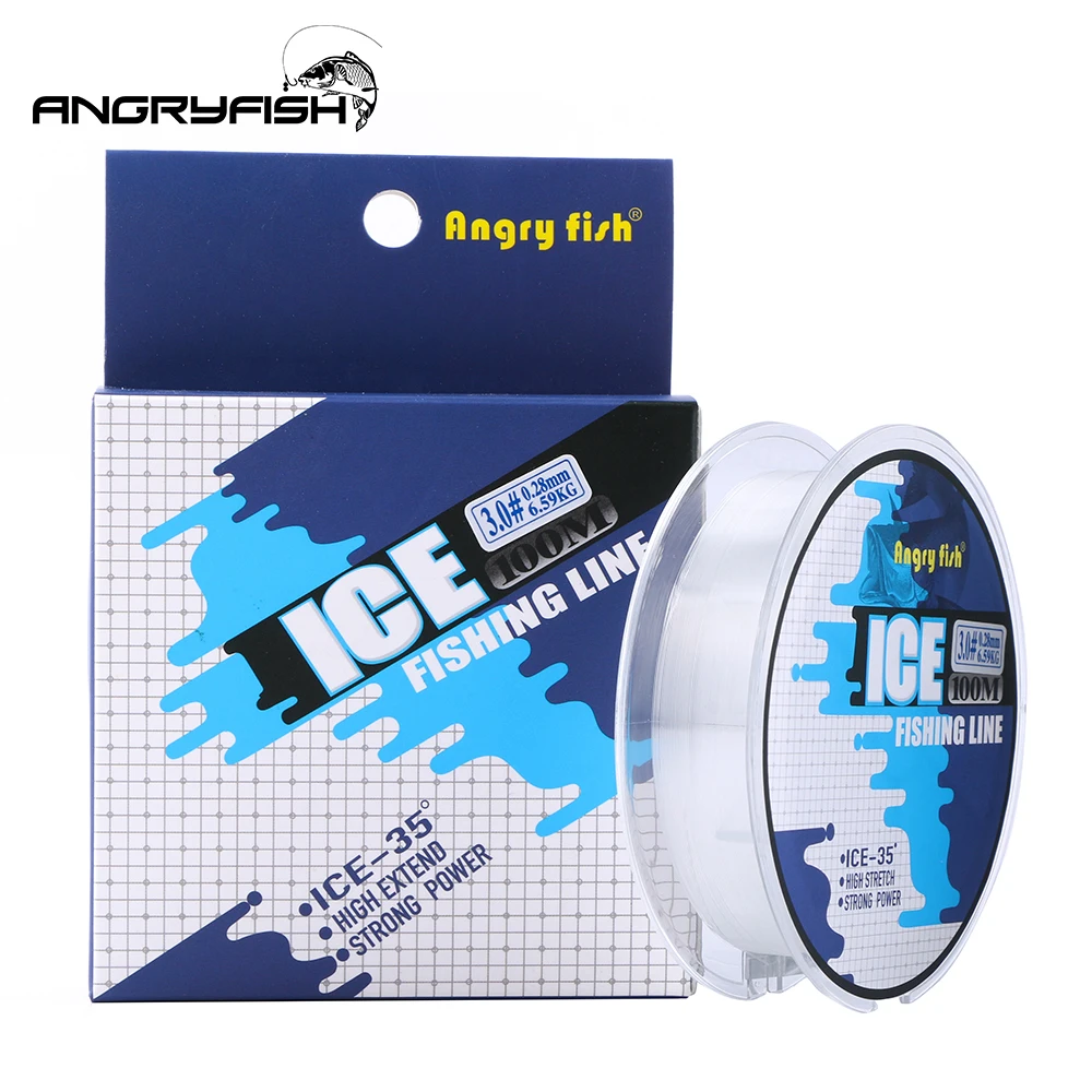 Angryfish-sedal de pesca en hielo, material de alta calidad, 100m, hilo de nailon para pesca en invierno, monofilamento, línea de nailon superfuerte - imagen 2