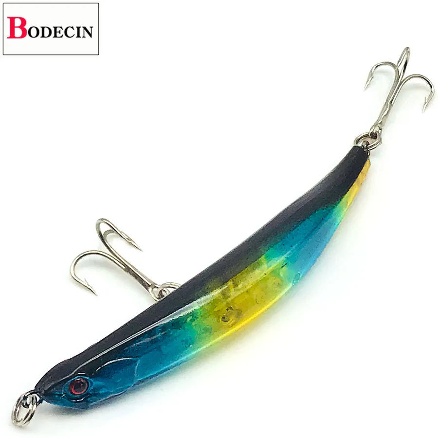 Señuelo de pesca de plástico duro con lápiz doblado, Lucio de Mar de China, Wobblers para curricán, cebos falsos/artificiales para trucha Topwater, 1 piezas - imagen 2