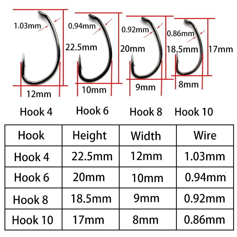 Anzuelo de carpa de clase 20PCS, vástago curvo, anzuelo de pesca de carpa mediano, con púas de acero alto en carbono importado de Japón, aparejos gruesos de carpa - imagen 5