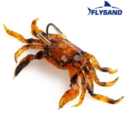 Señuelo Cangrejo FLYSAND 3D – Doble gancho afilado de silicona