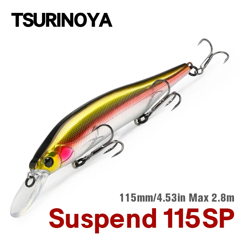 Tsurinoya Aurora 115SP Jerkbait suspensión – Señuelo para lucio - imagen 4