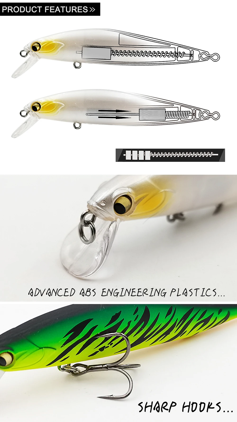 Experimente lo último en innovación de pesca con nuestros plásticos y ganchos de ingeniería avanzada