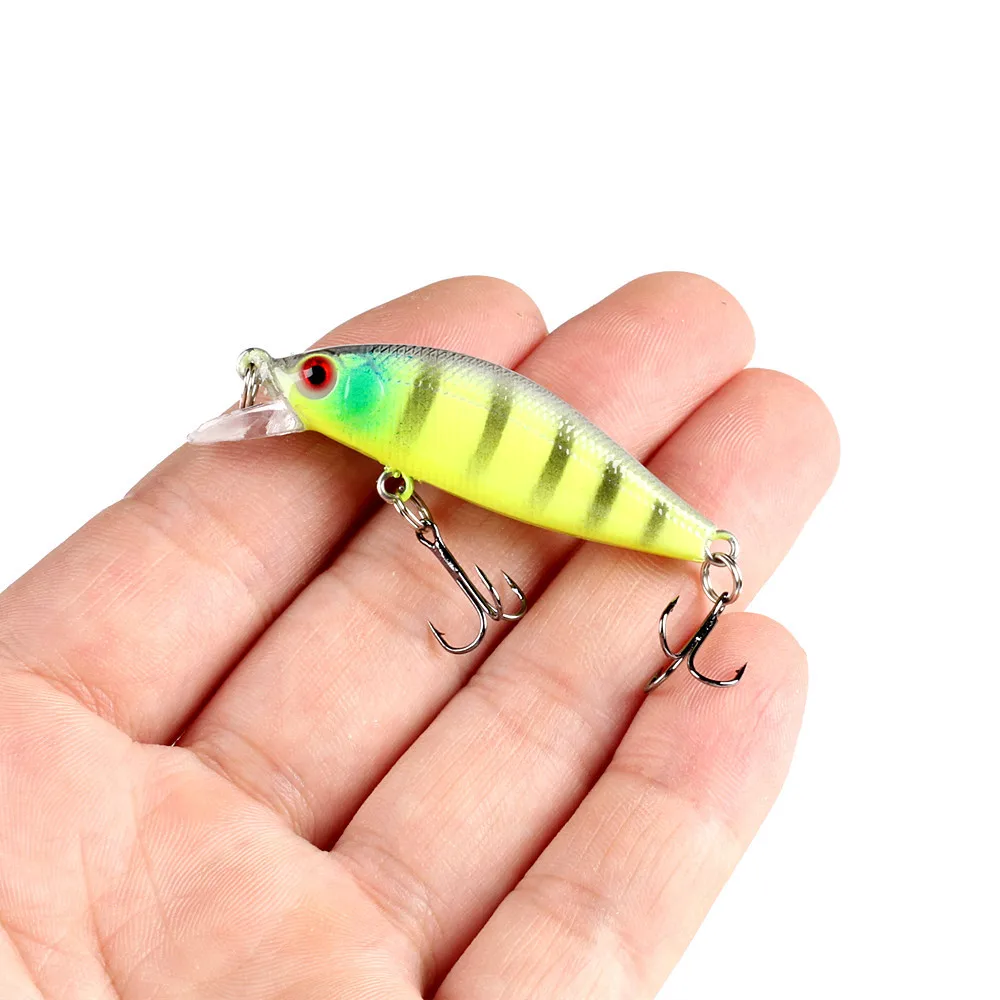 1 Uds 55mm 3g Señuelos de Pesca Minnow Wobbler lubina flotante Trolling cebo duro Artificial Crankbait carpa Pesca aparejos de Pesca - imagen 5