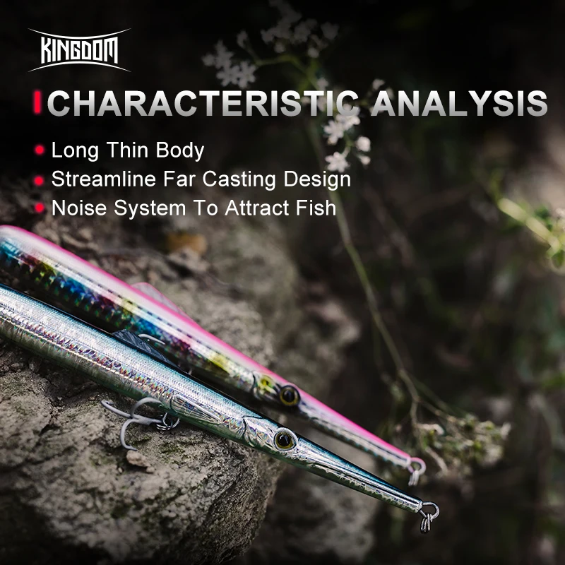 Kingdom-Señuelos de pesca flotantes que se hunden, cebo Artificial Wobblers duros, 11g, 13g, 30g, 40g, señuelo de pesca de mar de agua salada para lubina - imagen 5