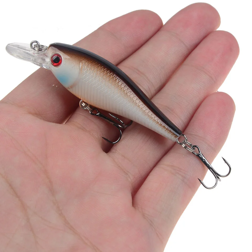 Señuelo de pesca flotante Minnow Wobblers 6,5 cm 4,8g Crankbait cebo Artificial duro lucio trucha carpa pesca 3D ojos pesca - imagen 5