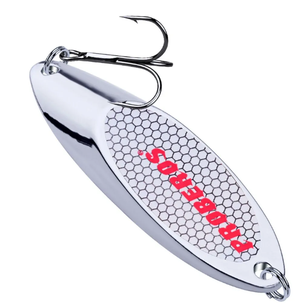 Señuelos de Pesca con cuchara plateada VIB de Metal, 3g-60g, cebo Artificial con lentejuelas, anzuelo triple, herramienta Wobblers Spinner, aparejos de mar, 1 Uds.