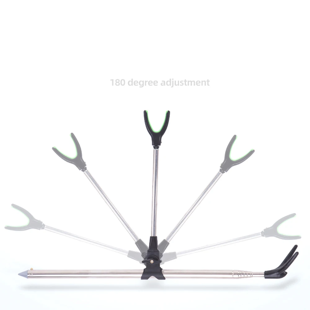 Soporte ajustable para caña de pescar, herramienta giratoria de acero inoxidable 360, accesorios para dos cañas - imagen 4
