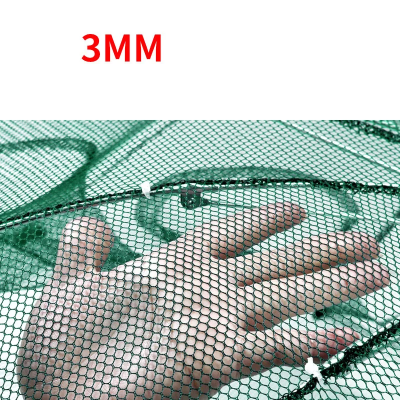 Red de pesca plegable portátil hexagonal, 4/6/8/12/16 agujeros, trampa automática para camarones, peces, camarones, pececillos, cebos de malla fundida - imagen 5