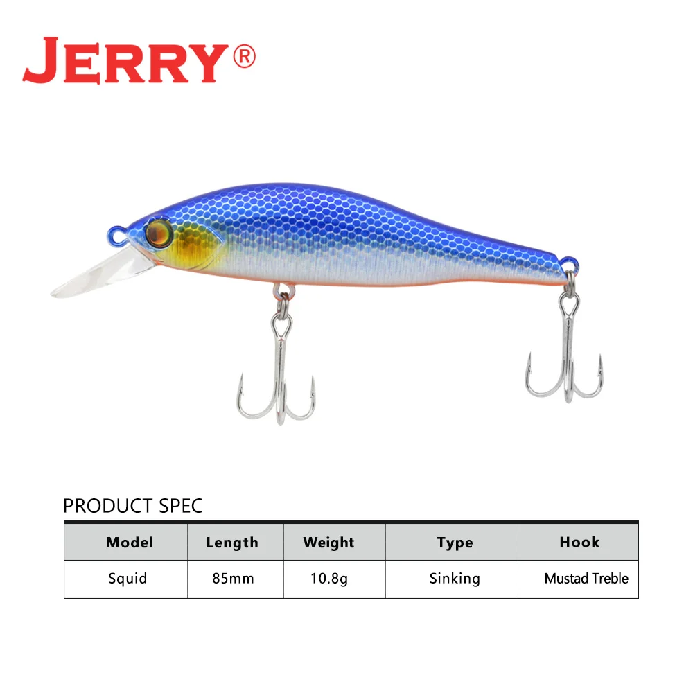 Jerry-SEÑUELOS DE PESCA DE piscardo de mar, cebos artificiales Wobbler para lubina y Lucio, Jerkbait de buceo profundo, 85mm, 10,8g - imagen 3