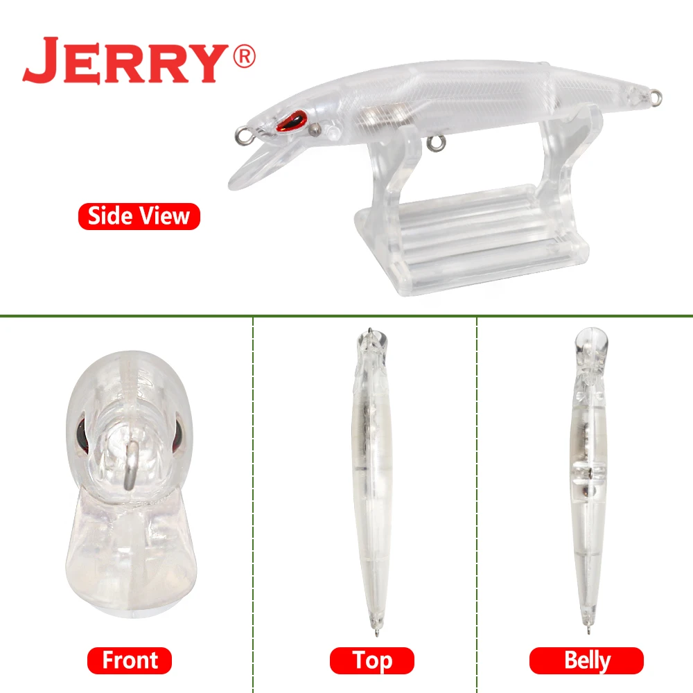 Jerry ARROW-señuelo de pesca sin pintar, cuerpo en blanco, agua dulce, agua salada, cebos de manivela, 10 Uds., sonajero flotante DIY, aparejos de plástico - imagen 3