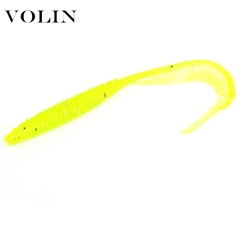 VOLIN-señuelo de pesca suave para agua salada, gusanos de agua dulce, Wobblers, cebo Artificial suave, aparejos de pesca de lubina, 6 unids/bolsa, 105mm, 2,6g, nuevo - imagen 3