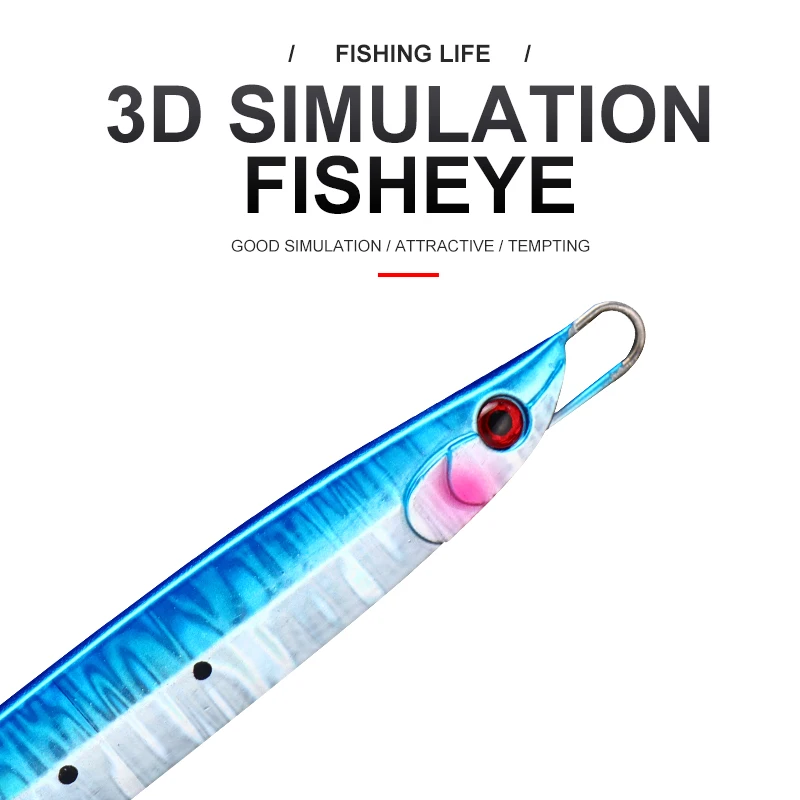 FishGang-señuelo de pesca en el mar, anzuelo luminoso de metal de fundición larga, de velocidad rápida, 80g, 100g, 135g, 5 unidades - imagen 2