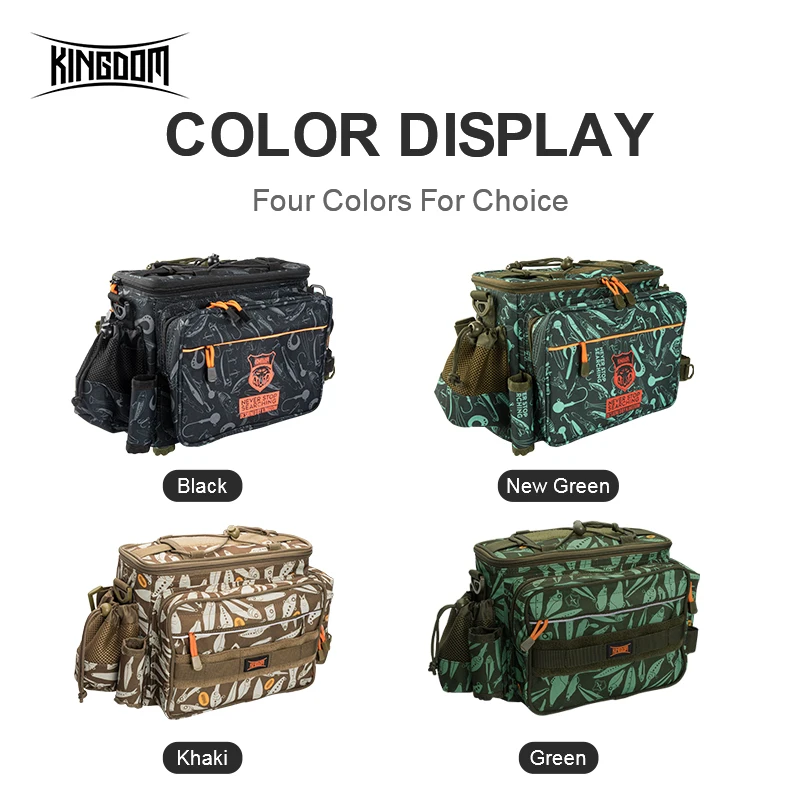 Kingdom Multifunctional Fishing Tackle Bag 44*21*22cm 1000D Nylon Waterproof Large Capacity Outdoor Sport Fishing Shoulder Bag - imagen 5