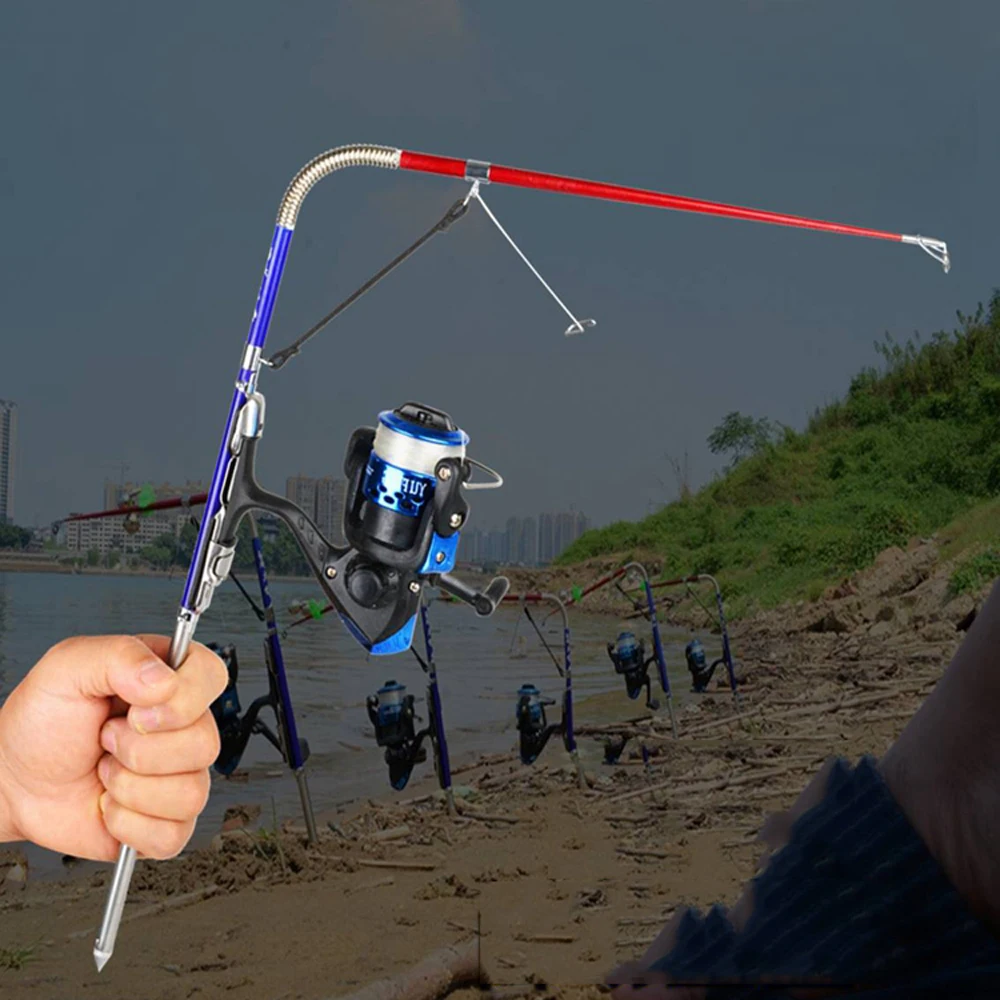 Construir una caña de pescar automática con resorte o carrete, alimentador giratorio de carpa, poste corto, viaje perezoso, aparejos de cañas portátiles para niños - imagen 5